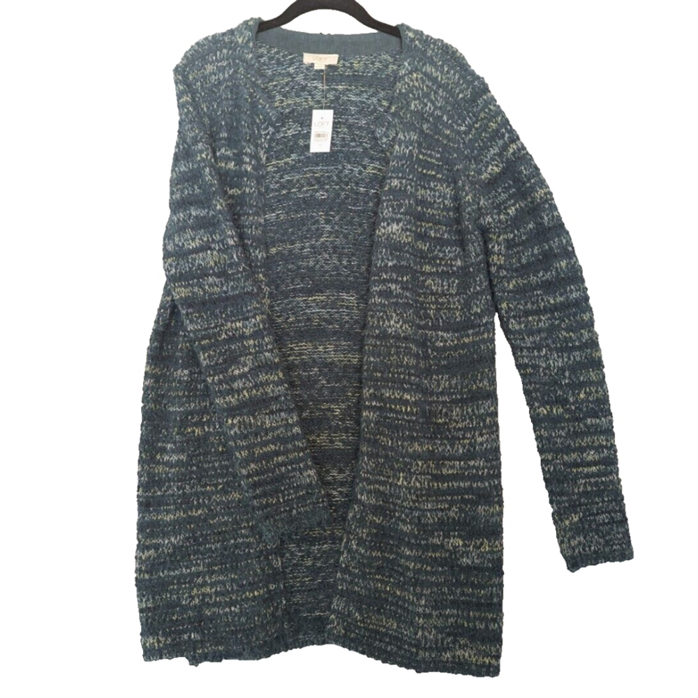 Loft Sweater Womens Medium‎ Blue Knit Soft Chunky Preppy Casual Business